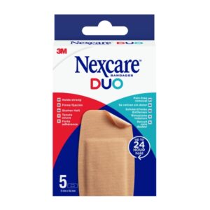 nexcare duo pack de 5 apositos surtidos transpirables resistente al agua retirada sin dolor color piel