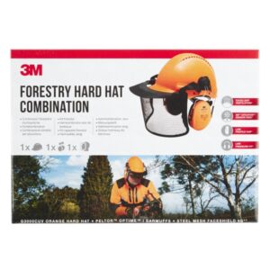 3m pack forestal de seguridad para cabeza casco protector orejeras auditivas pantalla facial de malla de acero color naranja