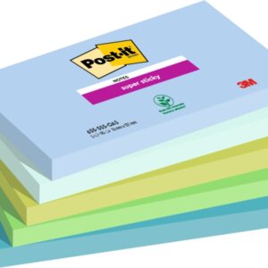post it super sticky pack de 5 blocs de 90 notas adhesivas reposicionables forma rectangular 127x76mm colores surtidos