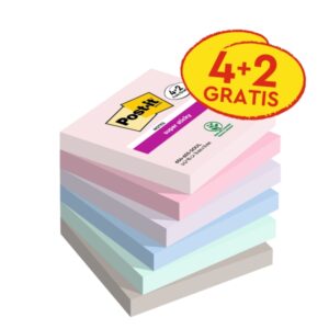 post it super sticky pack de 6 blocs de 90 notas adhesivas reposicionables forma cuadrada 76x76mm color gris