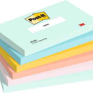 post it pack de 6 blocs de 100 notas adhesivas reposicionables forma rectangular 76x127mm colores surtidos
