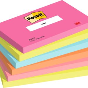 post it pack de 6 blocs de 100 notas adhesivas reposicionables forma rectangular 127x76mm colores surtidos