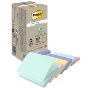 post it pack de 16 blocs de 100 z notas adhesivas recicladas forma cuadrada 76x76mm colores surtidos