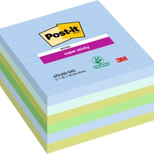 post it super sticky pack de 6 blocs de 90 notas adhesivas reposicionables forma cuadrada 101x101mm colores surtidos