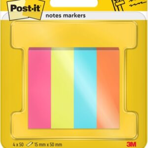 post it pack de 4 blocs de 50 marcadores reposicionables forma rectangular colores surtidos