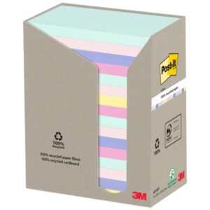 post it pack de 16 blocs de 100 notas adhesivas recicladas forma rectangular 127x76mm colores surtidos