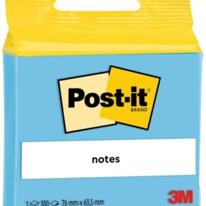 post it bloc de 100 notas adhesivas reposicionables forma rectangular 63.5x76mm color azul