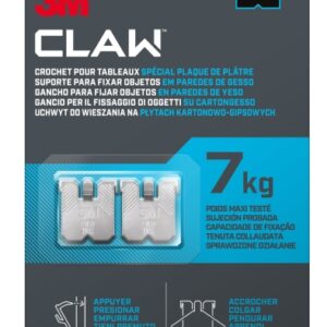 3m claw pack de 4 ganchos de metal para paredes de yeso soporta hasta 7kg color gris/titanio