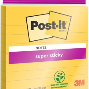 post it super sticky bloc de 45 notas adhesivas reposicionables forma cuadrada 101x101mm color amarillo