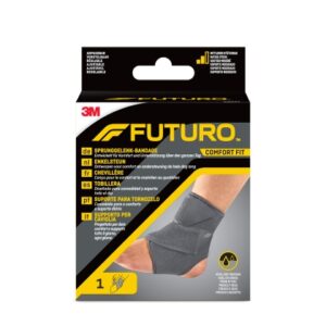 futuro comfort tobillera ajustable (17.8cm – 29.2cm) transpirable aisla la humedad elastico color gris oscuro