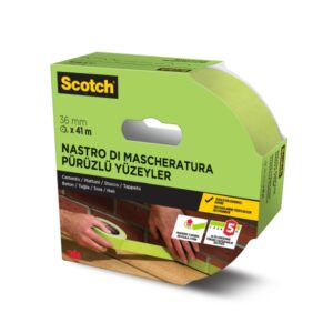 scotch cinta de enmascarar 36mm x 41m certificado pefc superficies rugosas color verde