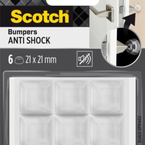 scotch pack de 6 almohadillas adhesivas antichoque para paredes 21x21mm color transparente
