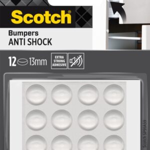 scotch pack de 12 topes adhesivos para muebles antichoque diametro de 13mm color transparente