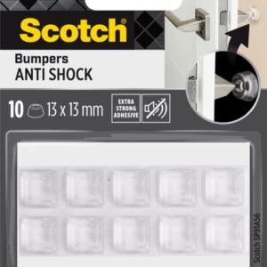 scotch pack de 10 topes adhesivos para paredes antichoque 13x13mm color transparente