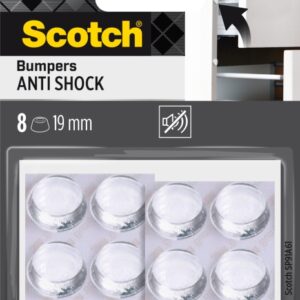 scotch pack de 8 topes adhesivos para muebles antichoque diametro de 19mm color transparente
