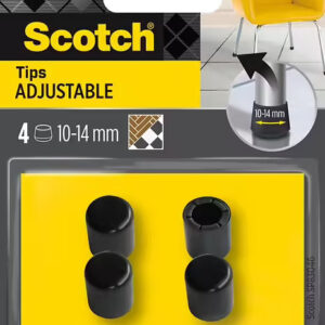 scotch pack de 4 conteras ajustables diametro de 10 14mm color negro