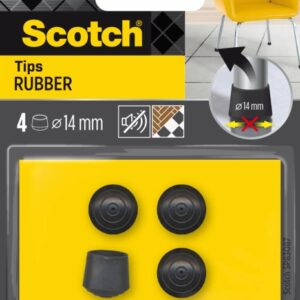 scotch pack de 4 conteras de goma diametro de 14mm color negro