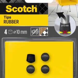 scotch pack de 4 conteras de goma diametro de 10mm color negro