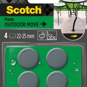 scotch pack de 4 patines deslizantes adhesivos uso en exterior diametro de 22 25mm color gris