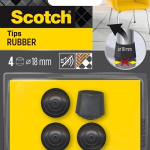 scotch pack de 4 conteras de goma diametro de 18mm color negro