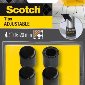 scotch pack de 4 conteras ajustables diametro de 16 20mm color negro