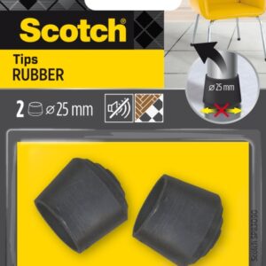 scotch pack de 2 conteras de goma diametro de 25mm color negro