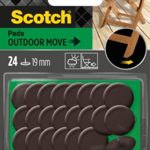 scotch pack de 24 patines deslizantes con clavo diametro de 19mm uso en exterior color marron