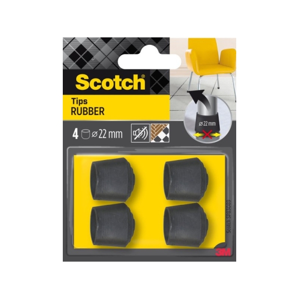 scotch pack de 4 conteras de goma diametro de 22mm color blanco