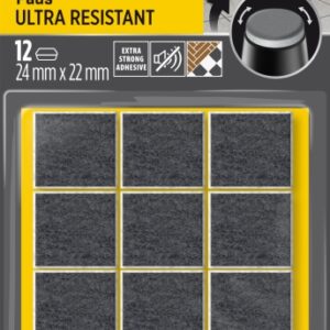 scotch pack de 12 almohadillas de fieltro adhesivas ultra resistentes 24x22mm color blanco/gris