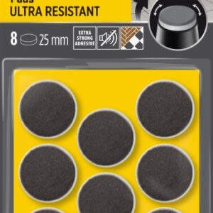 scotch pack de 8 almohadillas de fieltro adhesivas ultra resistentes diametro de 25mm color blanco/gris