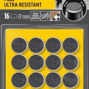 scotch pack de 16 almohadillas de fieltro adhesivas ultra resistentes diametro de 17mm color blanco/gris