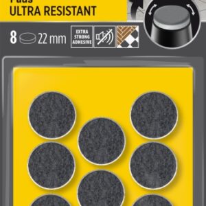 scotch pack de 8 almohadillas de fieltro adhesivas ultra resistentes diametro de 22mm color blanco/gris