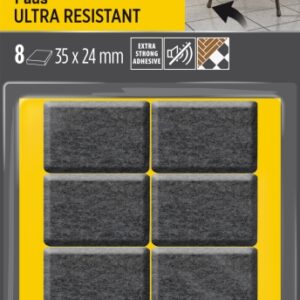 scotch pack de 8 almohadillas de fieltro adhesivas ultra resistentes 35x24mm paquete de 8 color blanco/gris