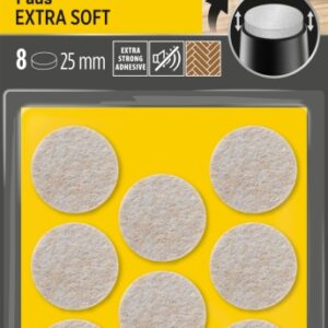 scotch pack de 8 almohadillas de fieltro adhesivas extra suaves diametro de 25mm color beige