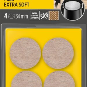 scotch pack de 4 almohadillas de fieltro adhesivas extra suaves diametro de 34mm color beige