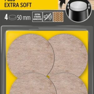 scotch pack de 4 almohadillas de fieltro adhesivas extra suaves diametro de 50mm color beige