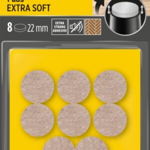 scotch pack de 8 almohadillas de fieltro adhesivas extra suaves diametro de 22mm color beige