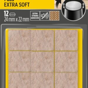 scotch pack de 12 almohadillas de fieltro adhesivas extra suaves 24 x 22mm color beige