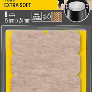 scotch pack de 8 almohadillas de fieltro adhesivas extra suaves 35 x 24mm color beige