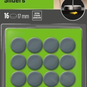 scotch move and protect pack de 16 patines deslizantes adhesivos diametro de 17mm color gris