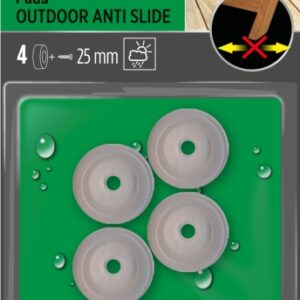 scotch pack de 4 almohadillas antideslizantes para artornillar uso en exterior 25mm color transparente