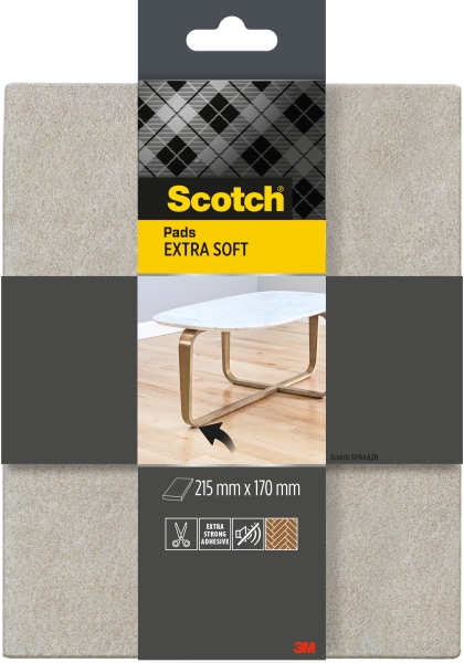 scotch almohadilla de fieltro adhesiva extra suaves 215 x 170mm color gris