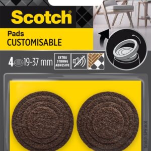 scotch pack de 4 almohadillas adhesivas antideslizantes personalizables diametro de 19 a 37mm color marron