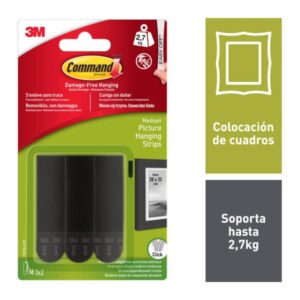 command tiras adhesivas para colgar cuadros color negro
