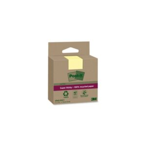 post it super sticky pack de 3 blocs de 70 notas adhesivas recicladas forma cuadrada 76x76mm color amarillo claro