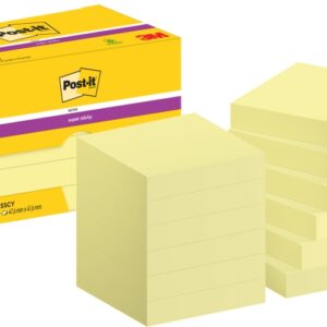 post it super sticky pack de 12 blocs de 90 pack de 12 blocs de 90 notas adhesivas reposicionables 47.6x47.6mm color amarillo claro