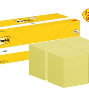 post it pack de 24 blocs de 100 notas adhesivas reposicionables forma cuadrada 76x76mm color amarillo claro