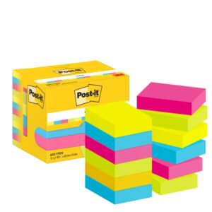 post it pack de 12 blocs de 100 notas adhesivas reposicionables 38x51mm forma rectangular caja dispensadora colores surtidos