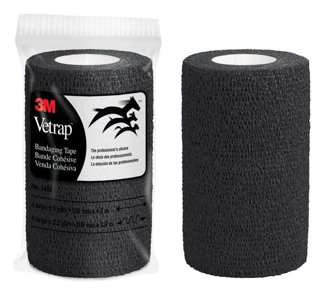3m vetrap venda cohesiva 5cm x 4.5m flexible transpirable autoadhesiva color negro