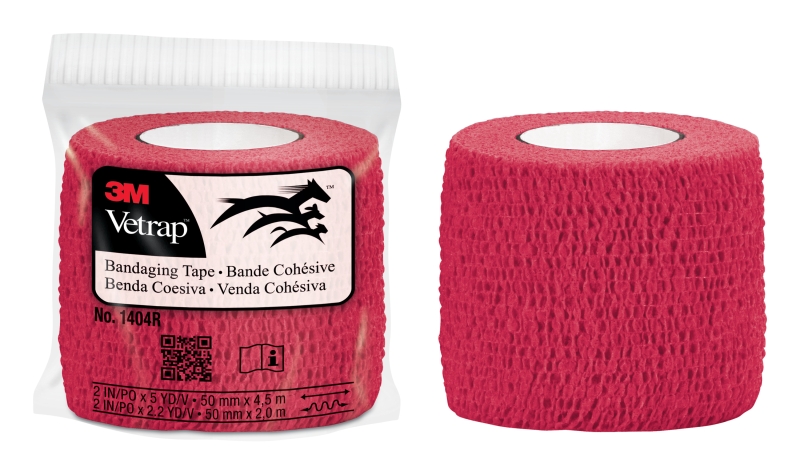 3m vetrap venda cohesiva 5cm x 4.5m flexible transpirable autoadhesiva color rojo